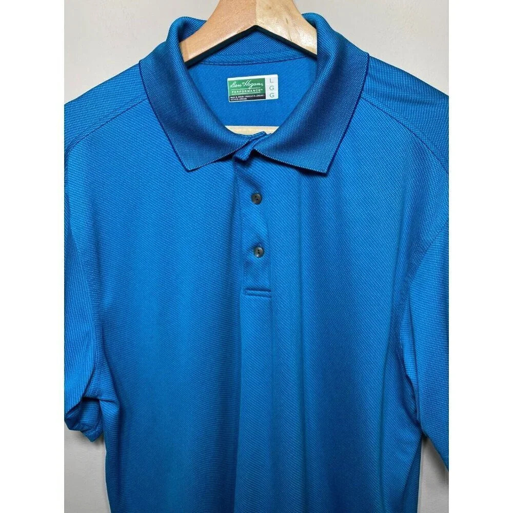 Ben Hogan Men's Golf Performance Short Sleeve Polo Shirt Bright Blue Size: Large - Picture 7 of 16
